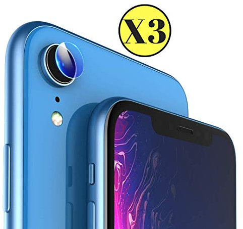 PHONILLICO Protection Caméra Lentille Appareil Photo Arrière pour iPhone XR [Lot de 3] Verre Trempe Film Protection Anti Rayure