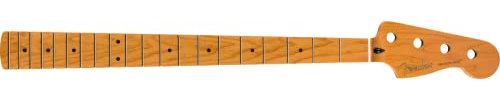 Fender Roasted Maple Precision Basshals, 20 mittelgroße Jumbo-Bünde, 9,5 Zoll, Ahorn, C-Form