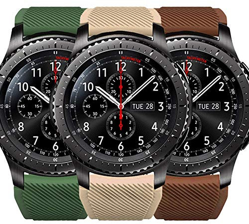 FunBand Kompatibel Mit Samsung Galaxy Watch 3 Armband 45mm, 22mm Weiches Silikon Ersatzarmband für Galaxy Watch 46mm/Gear S3 Frontier/Classic/Huawei Watch GT2 Pro Smart