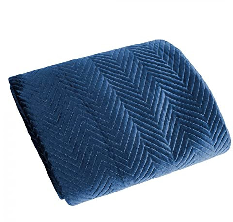 Eurofirany Exklusive Decke Tagesdecke Glamour 200x220 170x210 Steppdecke Bettüberwurf Überwurf (Sofia Dunkelblau, 70 x 160 cm), Stoff