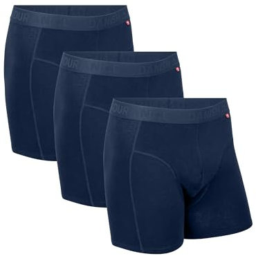 DANISH ENDURANCE Boxershorts Herren 3er/6er Pack, Bio Baumwolle (Blau - 3er Pack, 2XL)
