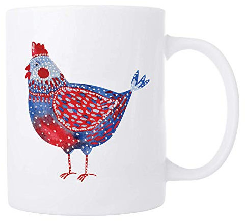 Farmhouse Kaffeetasse – Volkskunst Geschenk Tasse für Hühner Liebhaber