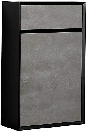 The Bath People Dali Bathroom Furniture WC Unit Toilet Back To Wall Black Concreate- Includes Cistern