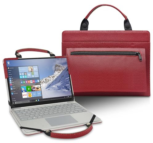 LiuShan 2 in 1 PU Leder hülle + Laptoptasche Case für 12 Acer Chromebook Spin 512 R851TN/Acer Chromebook 512/Acer Chromebook 712 C871T C871 Laptop[Nicht fit Acer Chromebook 11],Rot