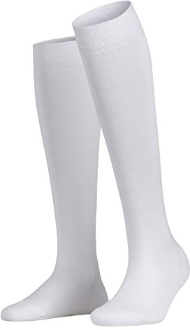 FALKE Damen Kniestrümpfe Family W Kh nachhaltige Baumwolle lang einfarbig 1 Paar, Weiß White 2009, 35-38