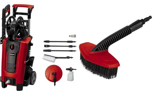 Einhell Hochdruckreiniger TE-HP 140 (1900 W, max. 140 bar, Ausgabe max. 420 L/h, modulares Quick-Couple-System, Pistole, Lanze, div. Düsen, Bürste, Sprühmittelbehälter, Horizontal-Waschbürste)