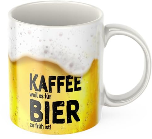 Kaffee weil es für Bier zu früh ist - Biertasse - Das perfekte Geschenk für den Mann - Bier Tassen sind die beste Geschenkidee für Männer zum Vatertag oder Geburtstag