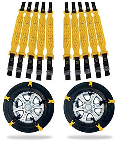 WXHBJ Für Jeep Grand Cherokee II 1999-2004. 10 Teile/Satz Autoreifen Anti-Rutsch-Schneeketten Gürtel Rinder-Sehnen-Rad LKW-Reifen-Kette Schneekette