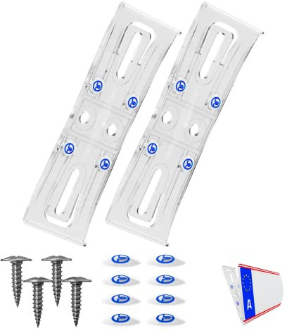 Kennzeichenhalter Österreich rahmenlos transparent flach 4mm für Kennzeichentafeln 520x120mm unsichtbar Kennzeichenträger für alle Fahrzeuge & Modelle geeignet für Österreich Dänemark Slowenien Ungarn
