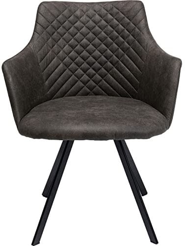 Kare Design Drehstuhl Coco, Anthrazit, Polsterstuhl, Easy-Clean Bezug, 360 Grad drehbar, 48cm Sitzhöhe, 84x53x60 cm (H/B/T)