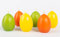 INNA-Glas Ostereier Kerzen LEONITA, 6 Stück, gelb-orange-grün, 6cm, 4,5cm, 7h - Made in Germany - Deko Kerzen
