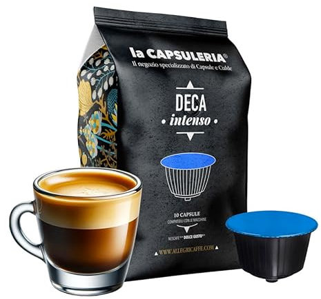 Café DECAFFEINÉ (80 Capsules) compatible avec Nescafé Dolce Gusto, Lot de 8 x 10 Capsules (80 portions tot) - la Capsuleria
