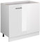 Vicco Eckunterschrank R-Line, Weiß Hochglanz/Weiß, 86 cm ohne Arbeitsplatte