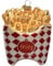 Kaemingk Christbaumschmuck Glas 11cm Pommes Frites Weihnachtskugeln Christbaumkugeln Essen mundgeblasen rot