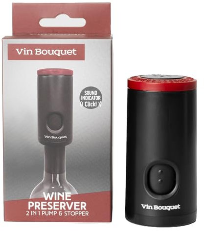 Bouchon et conservateur de vin avec indicateur sonore, Noir