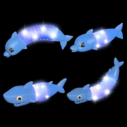 Ainiv Pop Tubos Juguetes, 2PCS Luminoso Elástico Juguetes Sensoriales, Creativo Retráctil Conectable Tubos, Niños Autismo Juguetes Educativos, para Aliviar el estrés y la Ansiedad(Azul)
