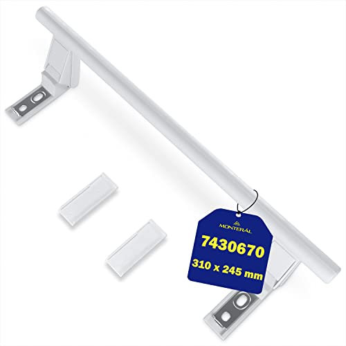MONTERAL Gefrierschränke Kühlschrank Griff Universal mit 2 Kappen Befestigungslöcher 244 mm Größe 310 x 113 mm mit dem Originalcode 7432602 7425670 742567000 für Liebherr - Garantie 10 Jahre