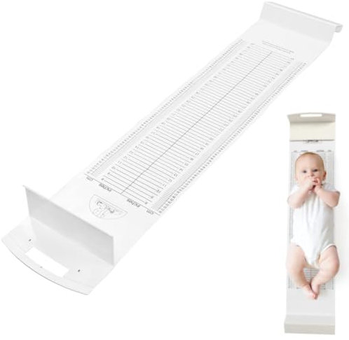 Uadme Messmatte Baby, Baby Größe Messen, Baby Infantometer Höhenlineal Messmatte, Waschbarer Messlatte Babies, Babyhautfreundlich, Genaue Messung, Weiß