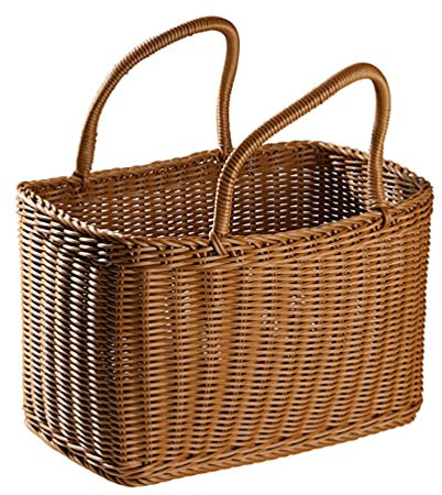 Ciieeo Wicker Picnic Basket Grocery Basket Shopping Bag with Handle Vegetables Fruits Egg Basket Flower Arrangement Basket for Home Outdoor Easter Egg Storage
