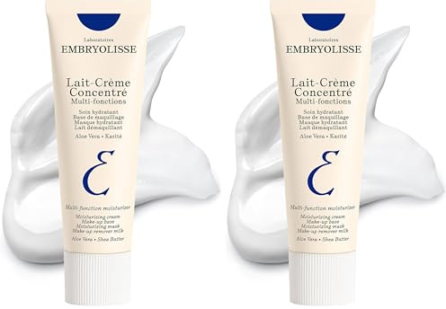 Embryolisse - Lait-Crème Concentré - 3 in 1 Multifunction Moisturiser - Primer, Moisturiser, and Make-up Remover - Moisturises, Nourishes and Repairs the Skin - Satin Finish - 30ml (Pack of 2)