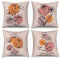ASDCXZ Boho Kissenbezug 40x40 cm 4er Set, Abstrakt Boho Style Blume Blätter Rose Sofa Kissen Bezug Dekokissen Kissenbezüge Kissenhülle Waschbar Polyester Flachs Textil Polster Kopfkissenbezug