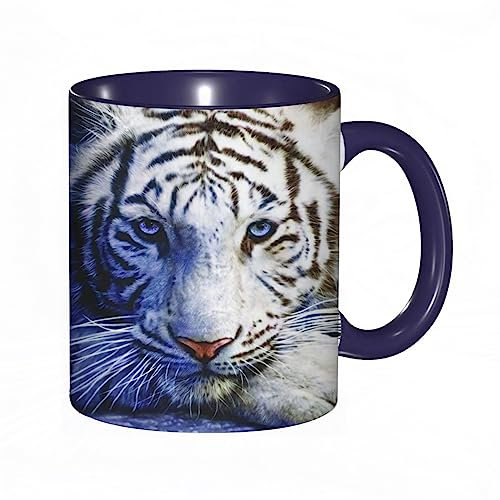 Tasse Keramik Wqraxnz Weißer Sibirischer Tiger Kaffeetassen Große 330ml Mit Henkel 100% Handbemalt Trinkgläser Mit Griff Personalisierte Geschenk