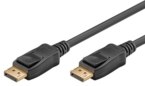 goobay 64849 DisplayPort Verbindungskabel 2.1 / Signalübertragung mit bis zu 8K @ 60 Hz/VESA Zertifizierung/DisplayPort Stecker auf Displayport Stecker/Übertragungsrate 40 Gbit/s / 1m