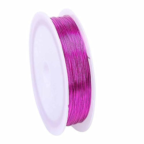 SHTGOI Kupferdraht 0.4mm Metalldraht Basteldraht Dünn 50m/Rolle Kupferdrahtrolle Schmuckdraht Perlendraht Lackierter Draht zum Basteln für Schmuckherstellung,Blumenkunst,Perlenarbeiten Rosa