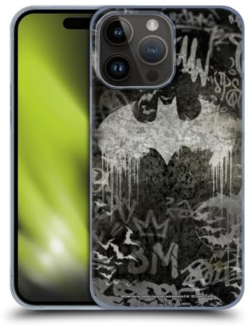 Head Case Designs Offizielle Batman DC Comics Graffiti Logo Mode Vintage Harte Rueckseiten Handyhülle Hülle Huelle kompatibel mit Apple iPhone 15 Pro Max