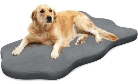 COSTWAY Orthopädisches Hundebett, Hundekissen waschbar, Memory Foam Hundematte mit abnehmbarem Bezug, rutschfest, wasserdicht, für große, mittelgroße Hunde (Grau, Geometrisch)