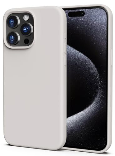 TIIXXA Silicone Case for iPhone 15 Pro Max Case,Soft Ultra Slim Protective Shockproof Liquid Silicone Phone Case, Anti-Scratch Microfiber Lining, 6.7 White