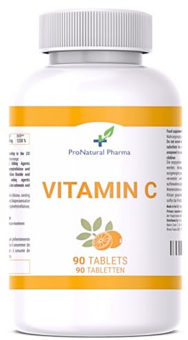 Vitamina C 1000 mg | 90 compresse vegane |Fornitura per 3 mesi |Sistema immunitario |Affaticamento e stress