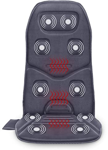 COMFIER Massagesitzauflage mit Wärme, 10 Vibrationsmotoren, Rückenmassagegerät für Stühle, Massageauflage für Rücken, Geschenke für Männer/Frauen/Mama/Papa