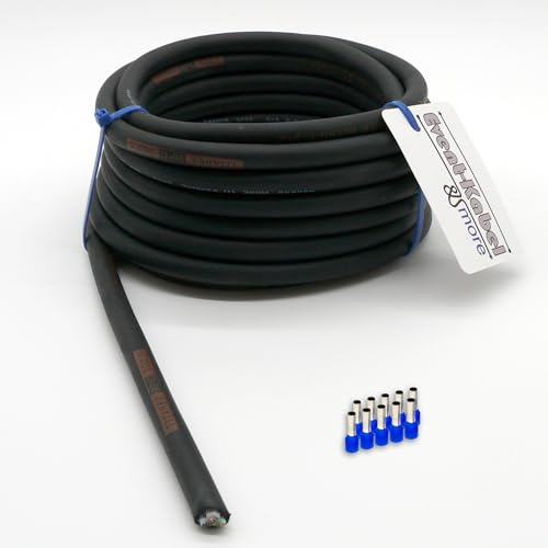 Event-Kabel & more TITANEX H07RN-F 3x2,5 mm² (3G2,5) Gummikabel, Baustellenkabel, Campingkabel für den Außenbereich 5-100m inkl. 10 Aderendhülsen (100 Meter)