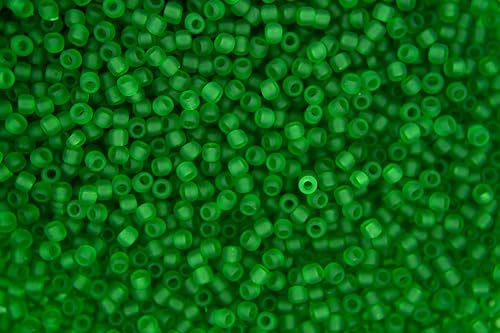10g TOHO 11/0 Round Japanese Seed Beads 2mm 7BF Transparent Frosted Grass Green Rocailles Beading Supplies Jewellery Making Japanese Beads