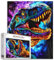 Tucocoo Dinosaurier-Puzzle, 1000 Teile, Puzzles für Erwachsene, Tiere, Buntglas-Stil, Puzzles für anspruchsvolle Familienaktivitäten, bunt, DIY-Handarbeit, Puzzle für Heimdekoration, Geschenke
