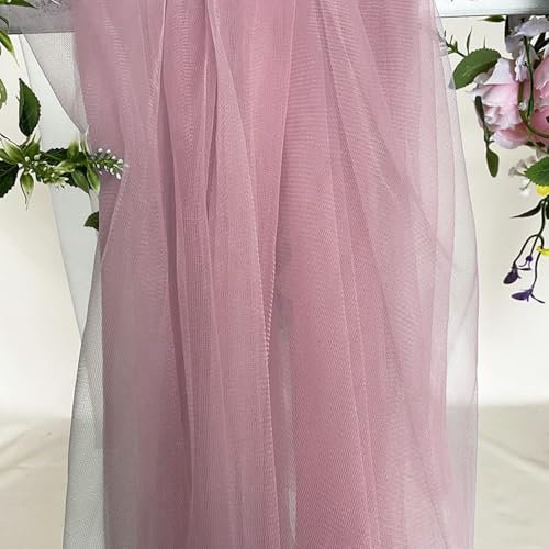 Tessuto morbido in tulle, 1 m x 160 cm, per cucire, tessuto a rete, drappeggio per matrimonio, arco, cerimonia, festa, abito in tulle, rosa antico