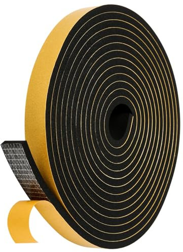 Dichtband Selbstklebend Gummidichtungsband für Türen und Fenster, Bad und Dusche, Anti-Kälte, Wind, Tür Dichtung, Dichtband, Dichtungsband, Fensterdichtband, Fenstera (Schwarz, 20mmx6mmx5m)