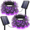 DOLUCKY 2 set di luci di Natale all'aperto, 20 metri 200 LED solare all'aperto, 8-mode luci solari all'aperto, luci solari del giardino, giardino albero cortile partito - viola