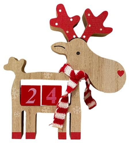 Weihnachtsholzblock Elch Advent Weihnachten Block Kalender Party Kalender Elch Feiertag Dreidimensionale Kalender Kalender Bauernhaus Tisch Dekoration