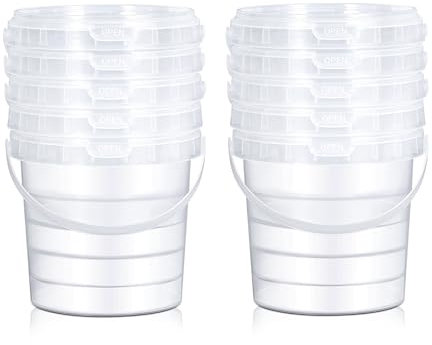 1.5Liter Plastikeimer mit Deckel und Griffen– Luftdichter, stapelbarer Lebensmittelbehälter für Picknick, Gefrierschrank & Mahlzeitenvorbereitung (Durchsichtig, 10 Stück)