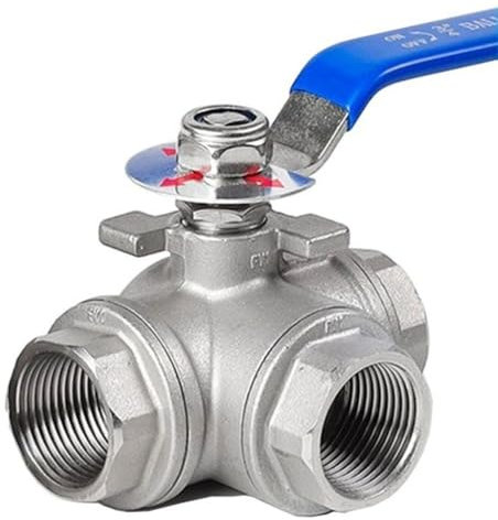 1 vanne à Boisseau sphérique à 3 Voies en T en Acier Inoxydable 316L, 1/4 3/8 1/2 3/4 1 1-1/4 1-1/2 2 à Filetage Interne, vanne à Trois Voies avec Interrupteur(DN32)