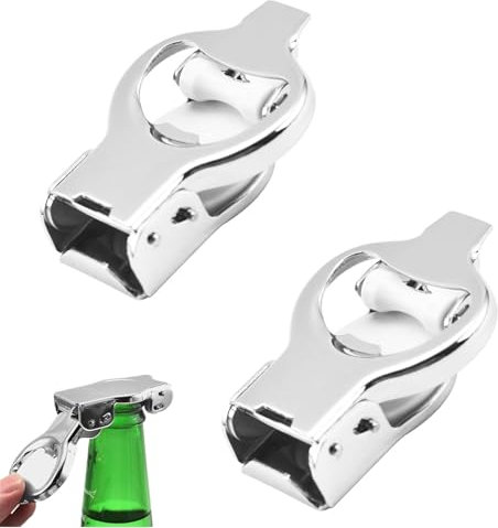 2 Stück Bottle Opener Metal, Bierflaschenverschluss Edelstahl, Beer Bottles Opener, Flaschenverschluss Bierflaschen Wiederverwendbar, Multifunktion, Dosenöffner, Flaschenöffner, Flaschenstopper