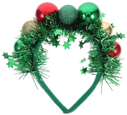 DEARMAMY Serre-tête De Noël Créatif Avec Boule Et Ruban Vert Accessoire De Fête Confortable Et Résistant Pour Adultes Décoration De Cheveux Pour Noël Et Soirées Festives