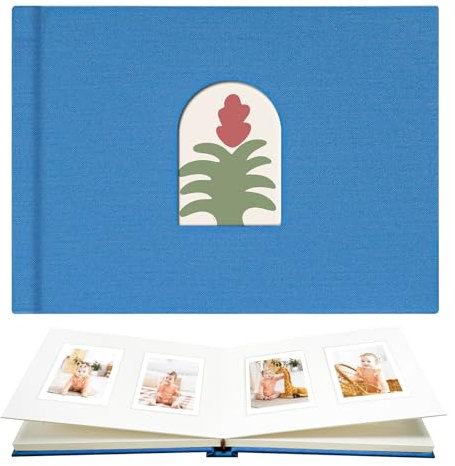 Vienrose Polaroid Fotoalbum mit 52 Taschen, Schreibfläche & Arch-Front-Fenster, Kompatibel mit Fujifilm Instax Mini 12/11/9/Evo, Polaroid Snap/Zip, (54x86 mm) (Blau)