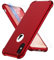 ORETECH für iPhone X Hülle, mit 2 Stück Schutzfolie, 360 Grad Ganzkörper Stoßfest Kratzfest Silikon Handyhülle für iPhone X/Xs 5,8 Zoll, Rot