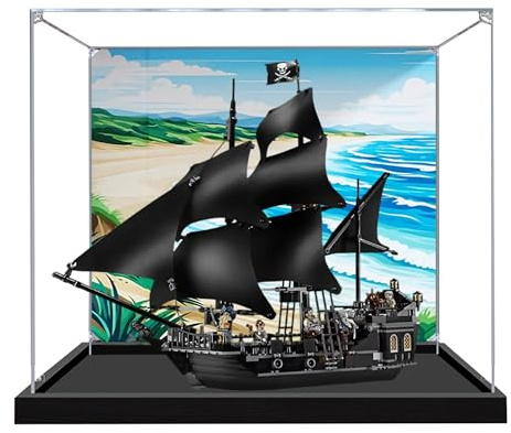Acryl-Vitrine für Lego 4184 Black Pearl-Modell, 3 mm staubdichte Displaybox, Vitrine kompatibel mit Lego 4184 (Modell nicht im Lieferumfang enthalten (Hintergrundbild A)
