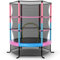 LIFEZEAL Trampolino Elastico per Bambini, per Interno, Esterno, Giardino, con Rete di Sicurezza, Tappeto Protettivo, Telaio in Acciaio, Salta, Jump, Regalo, Max 135kg (rosa+azzurro, Ø165x191cm)
