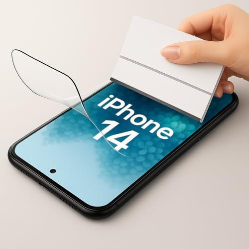 Cracksin Gorilla Schutzfolie für Apple iPhone 14 [2 Stück] 3D Nano-Tech, Klar Folie, 100% Fingerabdrucksensor, Displayschutz, TPU NANO