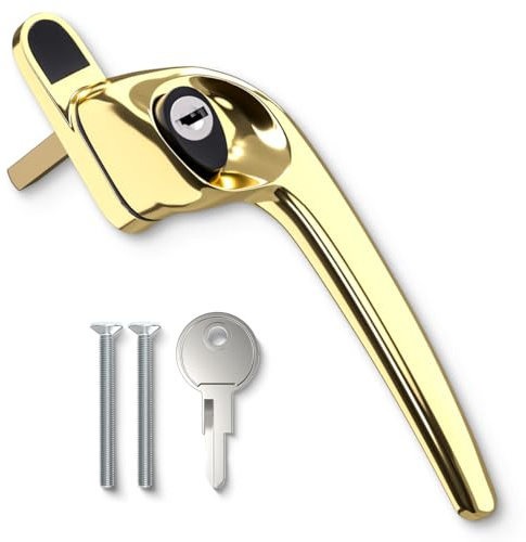 Bwintech 1 x Offset-Fenstergriff aus PVC-Zink, für rechte Hand, 43 mm Spindel für Innen- und Außenbereich, UPVC-Fenster
